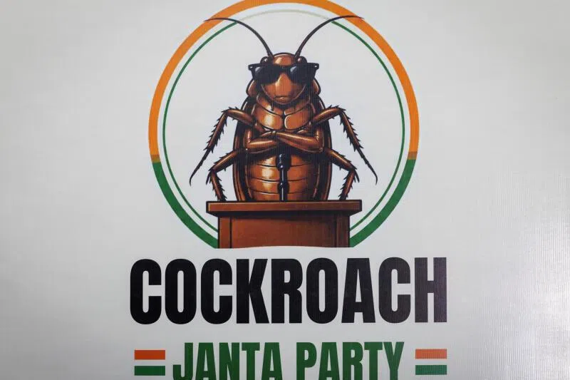 The logo of Cockroach Janta Party that came about after the Indian Supreme Court chief justice's comments comparing young people to roaches.