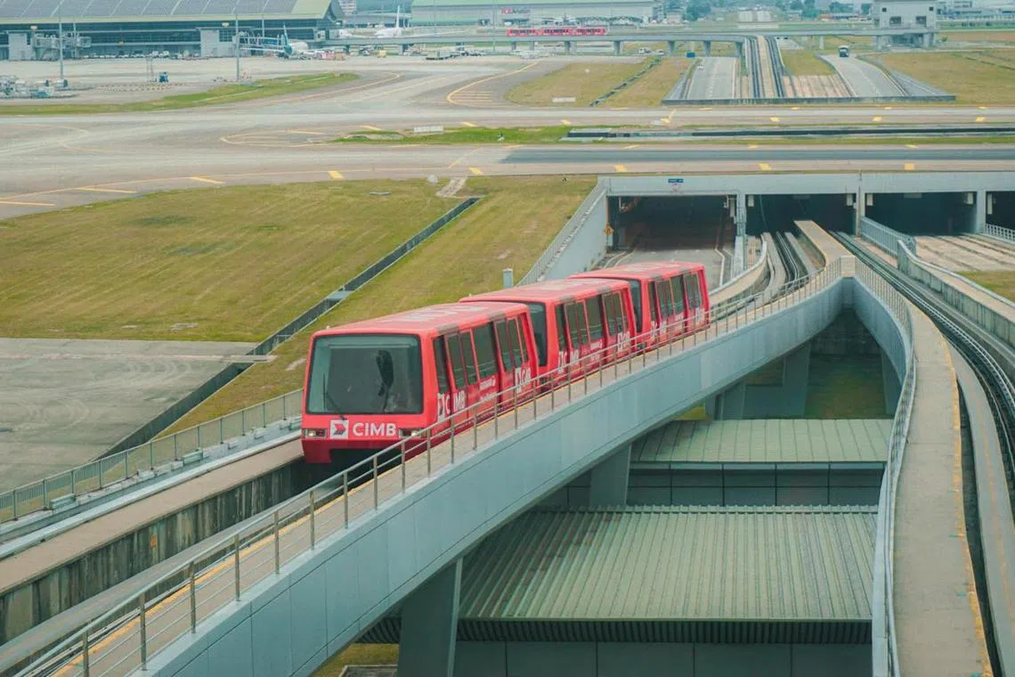 On Monday, an Aerotrain halted mid-way on the tracks from the KLIA main terminal building to the satellite building.