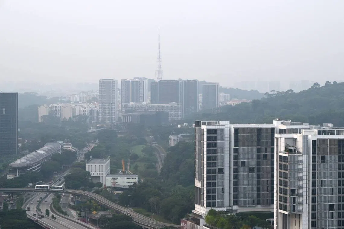Hazy conditions seen from Bukit Panjang at 7.25am on Sept 10.