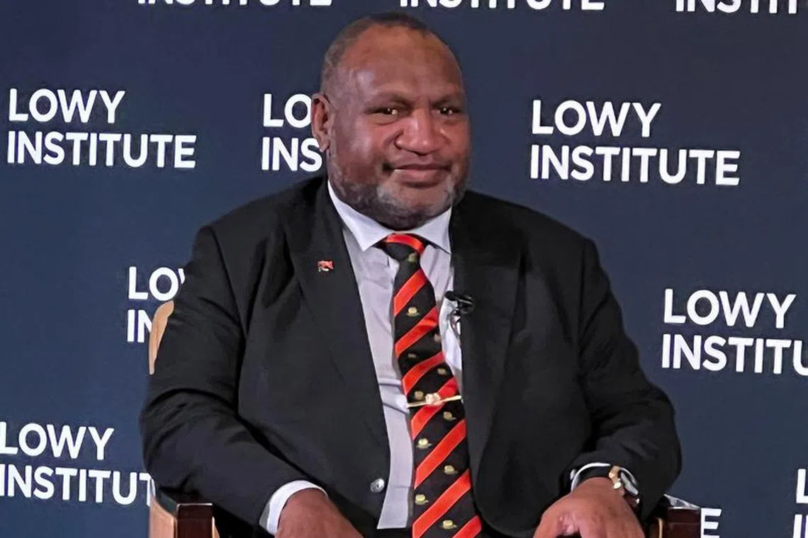 Papua New Guinea Prime Minister James Marape attends the Lowy Institute think tank in Sydney, Australia December 11, 2023. REUTERS/Kirsty Needham/ File photo