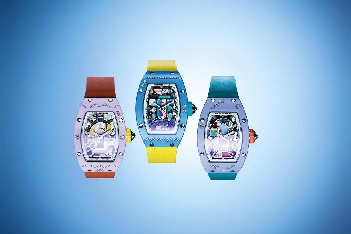 The three new RM07-01 models combine matte ceramic cases with gem-set bezels