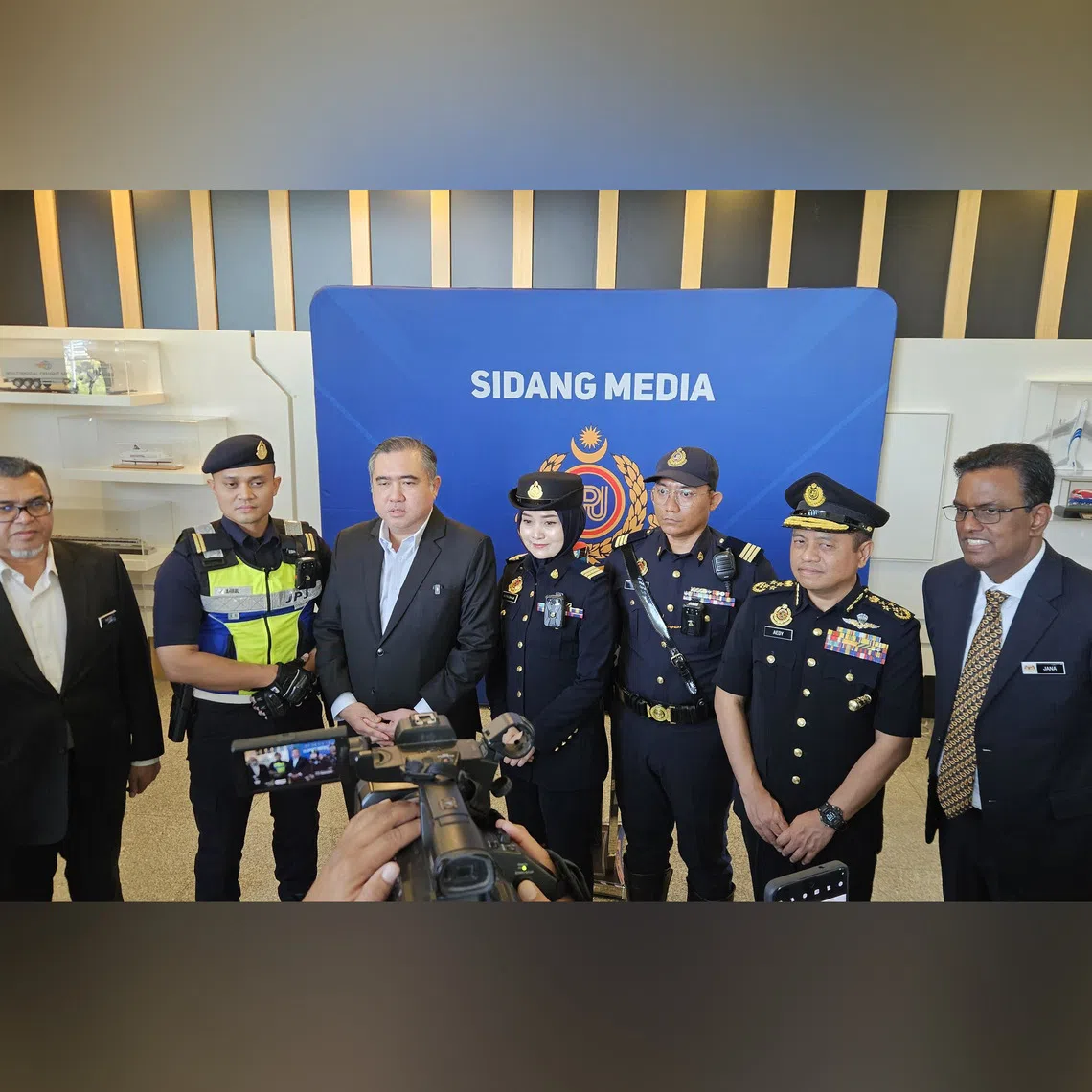 Malaysia Transport Minister Anthony Loke (third from left) said the operator of the bus involved in an accident on Oct 11  will face the music.