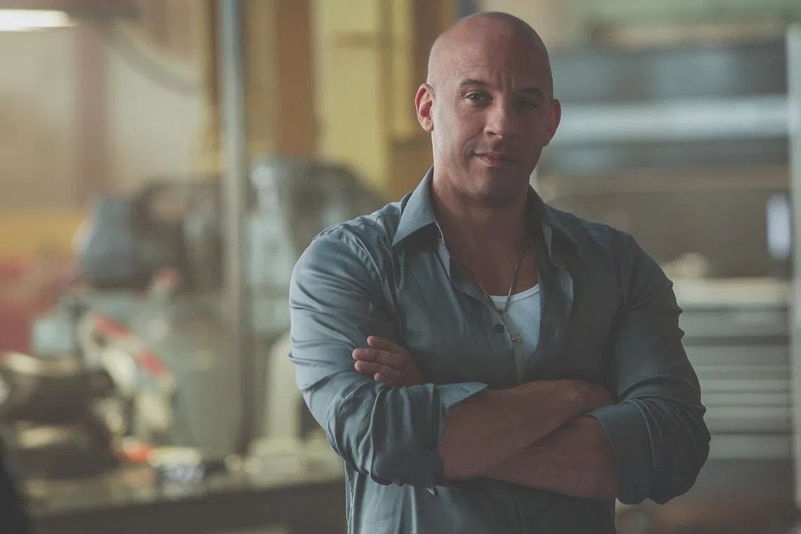 Vin Diesel plays the main protagonist Dominic Toretto in the Fast & Furious film series. 