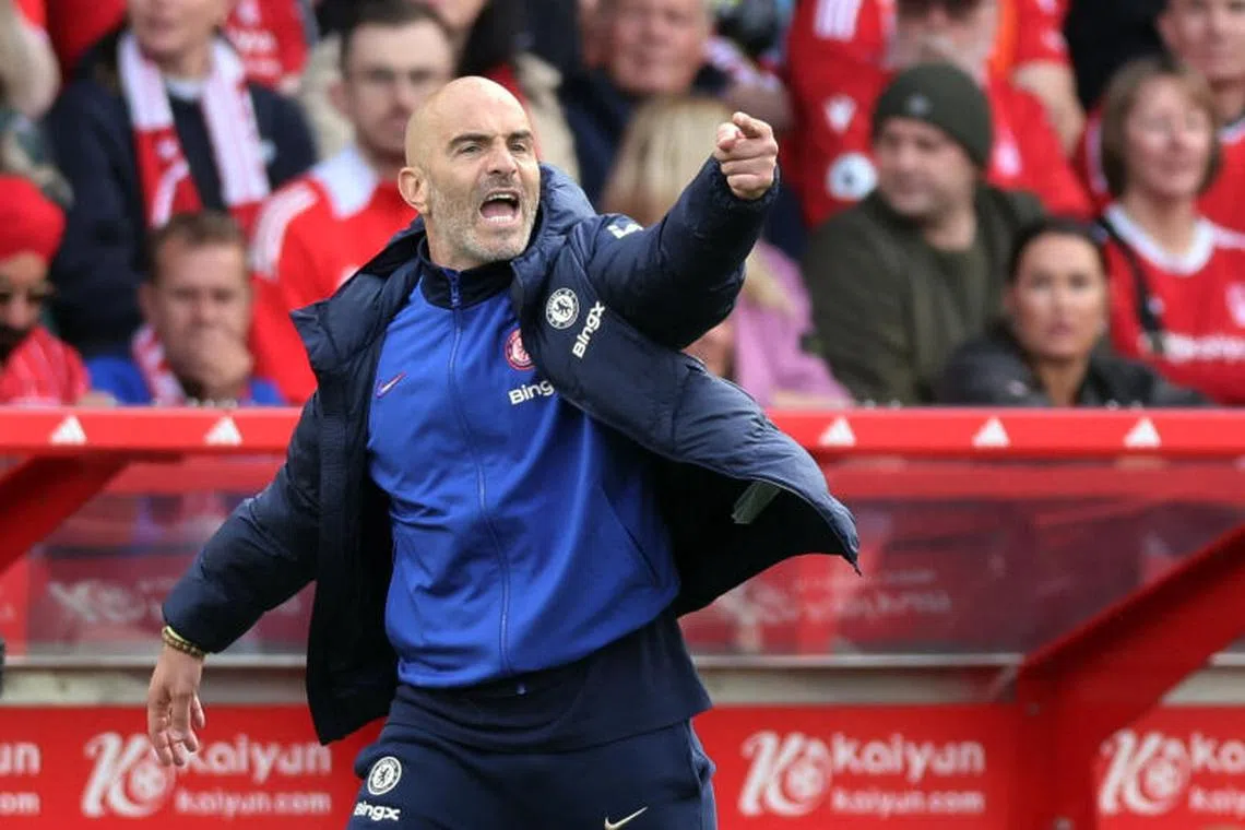 Soccer Football - Premier League - Nottingham Forest v Chelsea - The City Ground, Nottingham, Britain - May 25, 2025 Chelsea manager Enzo Maresca reacts REUTERS/David Klein EDITORIAL USE ONLY. NO USE WITH UNAUTHORIZED AUDIO, VIDEO, DATA, FIXTURE LISTS, CLUB/LEAGUE LOGOS OR 'LIVE' SERVICES. ONLINE IN-MATCH USE LIMITED TO 120 IMAGES, NO VIDEO EMULATION. NO USE IN BETTING, GAMES OR SINGLE CLUB/LEAGUE/PLAYER PUBLICATIONS. PLEASE CONTACT YOUR ACCOUNT REPRESENTATIVE FOR FURTHER DETAILS..
