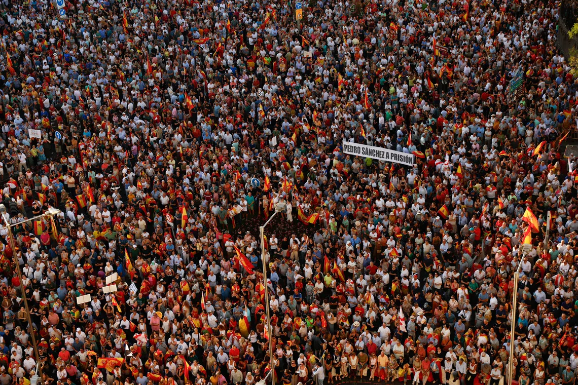 Thousands of people marched through the streets of Ceuta, a city of about 80,000 residents, in a protest that coincided with the annual Ceuta Day.