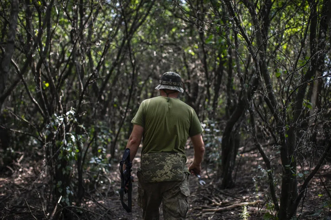 A Ukrainian soldier near the front line, in southern Ukraine.