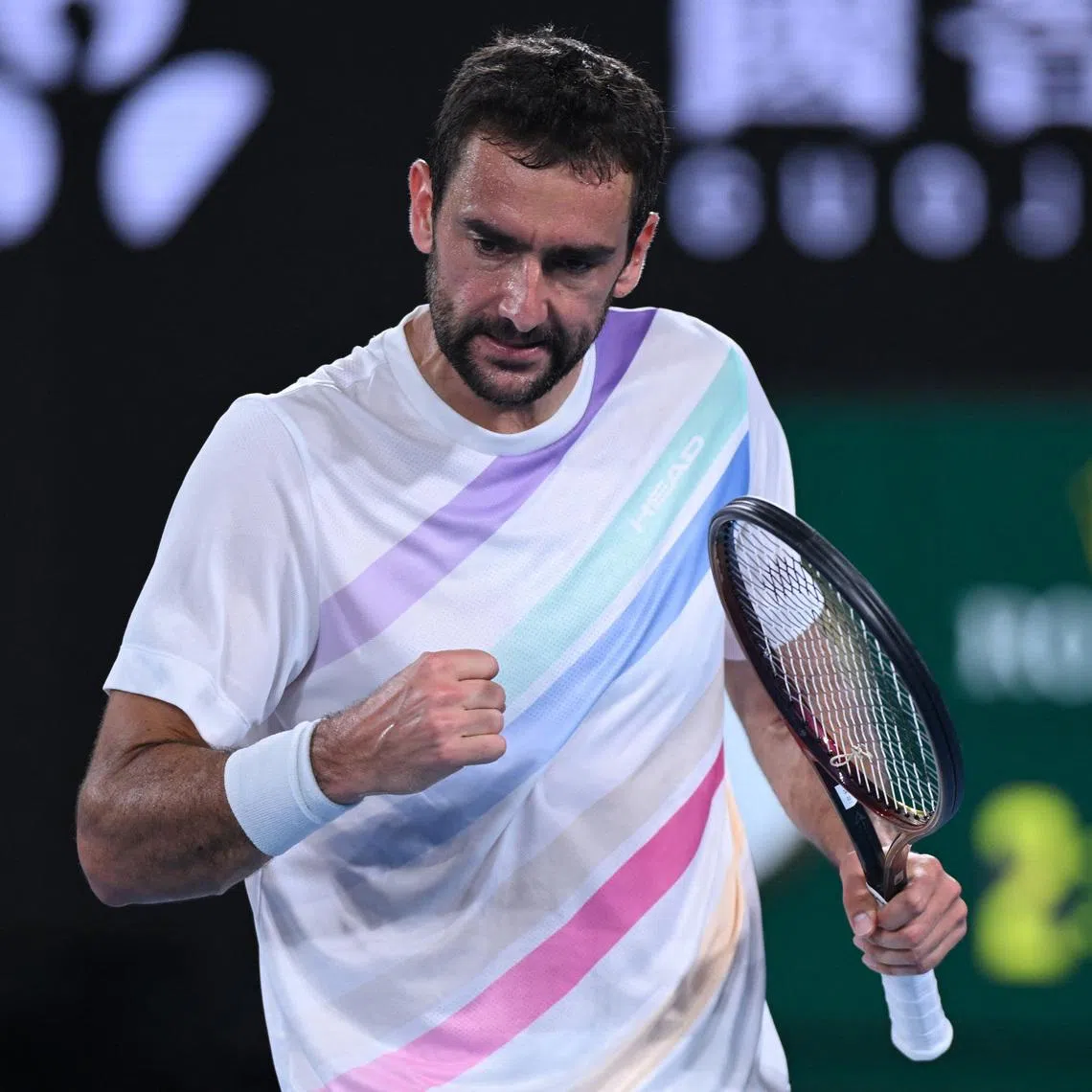 Tennis - Australian Open - Melbourne Park, Melbourne, Australia - January 24, 2026 Croatia's Marin Cilic reacts during his third round match against Norway's Casper Ruud REUTERS/Jaimi Joy