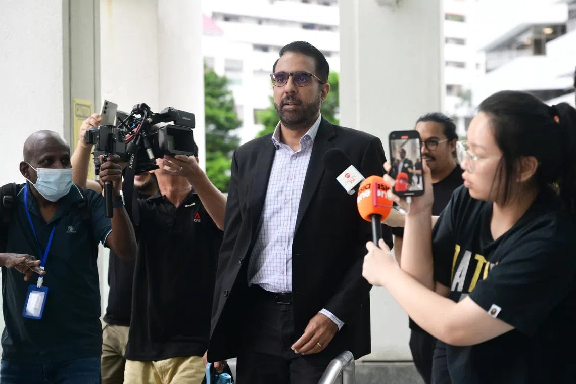 WP chief Pritam Singh leaving the State Courts on Nov 5.