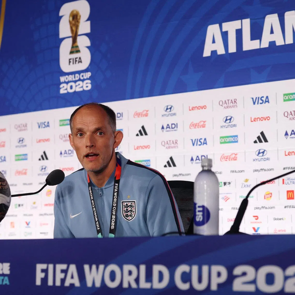 Soccer Football - FIFA World Cup 2026 - England Press Conference - Atlanta Stadium, Atlanta, Georgia, U.S. - July 14, 2026 England manager Thomas Tuchel during the press confence REUTERS/Paul Childs