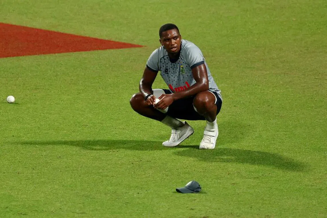 Cricket - ICC Cricket World Cup 2023 - Semi-Final - South Africa Practice - Eden Gardens, Kolkata, India - November 14, 2023 South Africa's Lungi Ngidi during practice REUTERS/Andrew Boyers/ File photo
