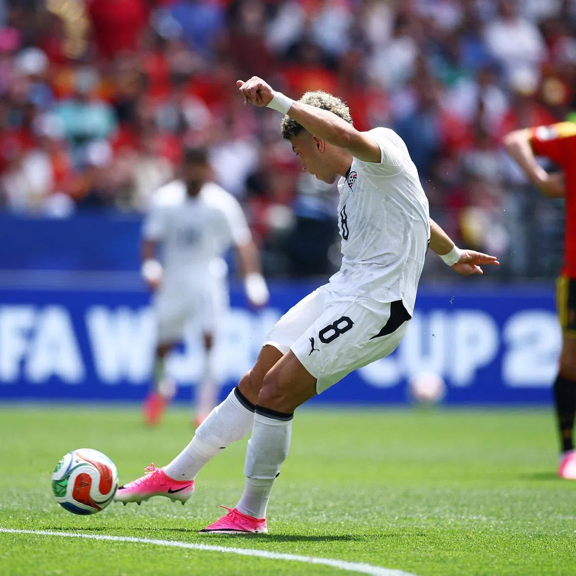 Soccer Football - FIFA World Cup 2026 - Group G - Belgium v Egypt - Seattle Stadium, Seattle, Washington, U.S. - June 15, 2026 Egypt's Emam Ashour scores their first goal REUTERS/Agustin Marcarian