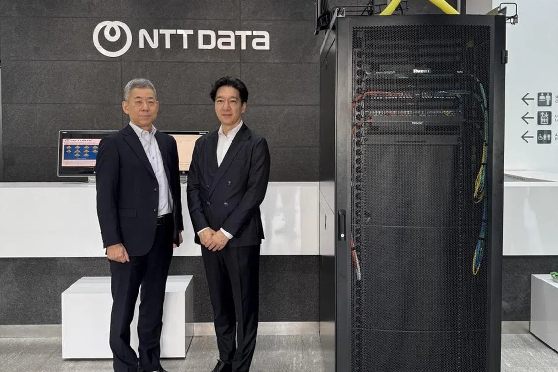 NTT DC Reit Manager’s chief executive officer Yutaka Torigoe (left) and chief financial officer Masayuki Ozaki.