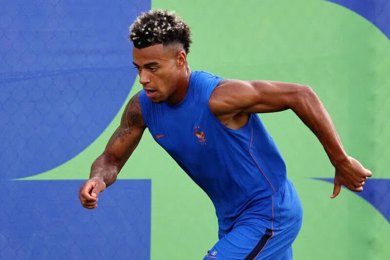 France’s Desire Doue during training ahead of a 2026 World Cup match in New Jersey, USA, on June 29.