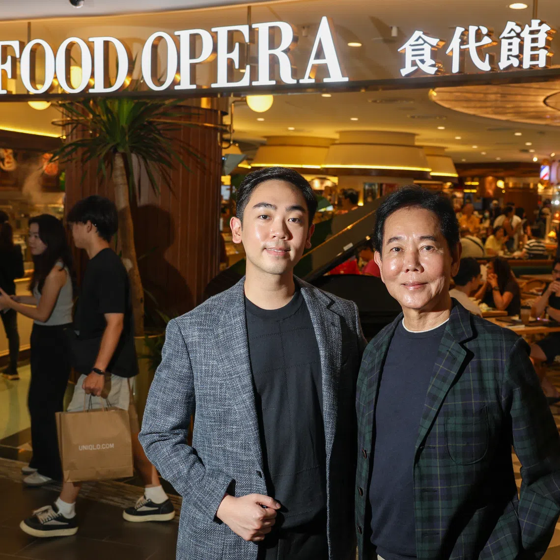 BreadTalk Group CEO Jonathan Quek (left) and his father, BreadTalk Group’s chairman George Quek, at Food Opera.
