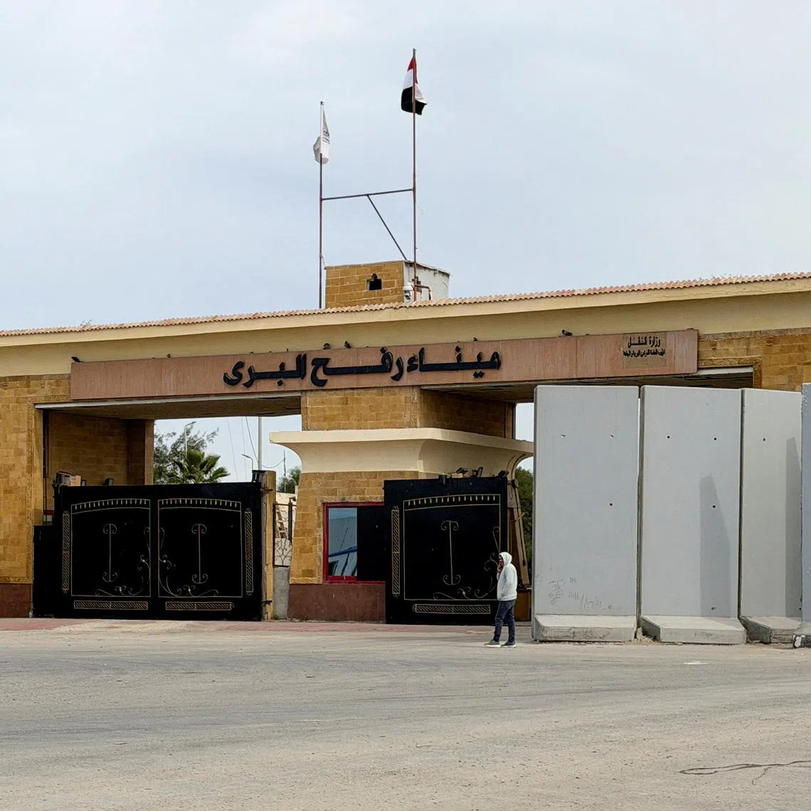 A gate at the Rafah border crossing between Egypt and the Gaza Strip on Jan 29. The crossing will reopen on Feb 1.