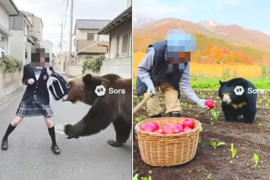 Fake videos of bear encounters were widely circulated on social media.