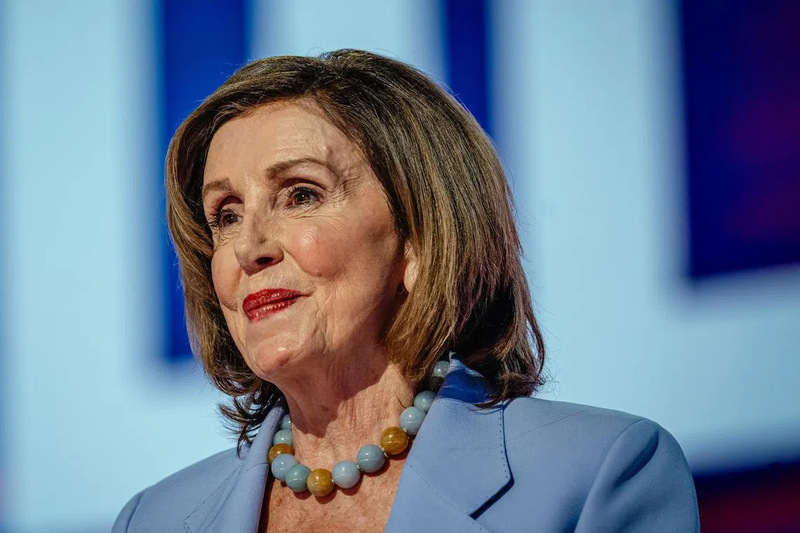 US media, citing unnamed insiders, reported that Mrs Pelosi had tripped while descending marble stairs at an event in Luxembourg and had fallen hard, breaking her hip.