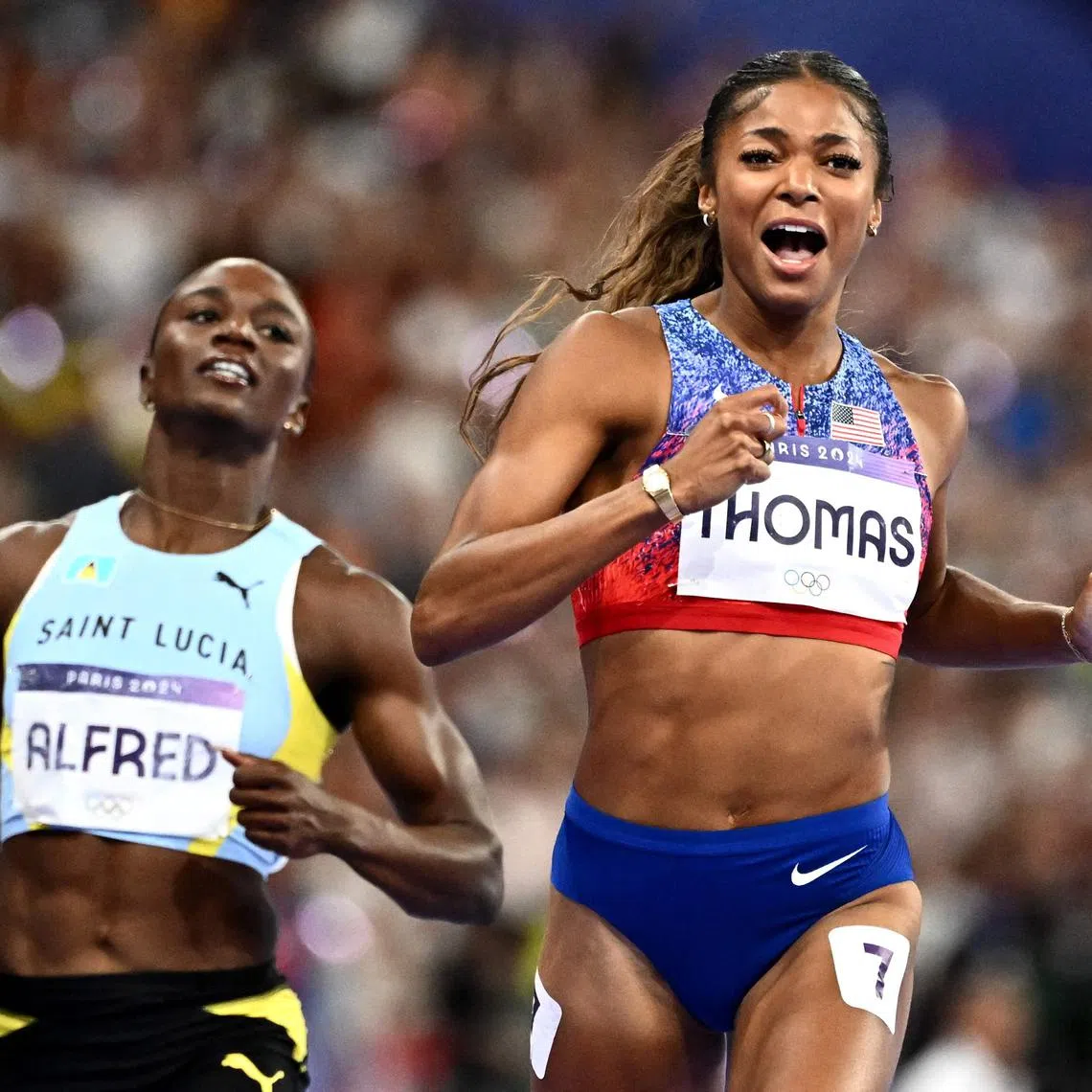Gabrielle Thomas of the US came home in 21.83 seconds, to deny St Lucia's Julien Alfred a sprint double.