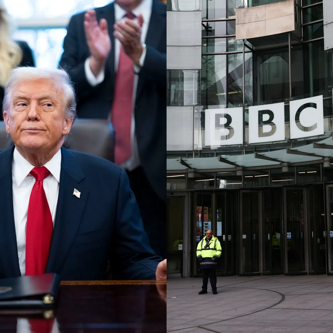 US President Donald Trump has threatened to sue Britain's BBC broadcaster over a misleadingly edited speech in a documentary.