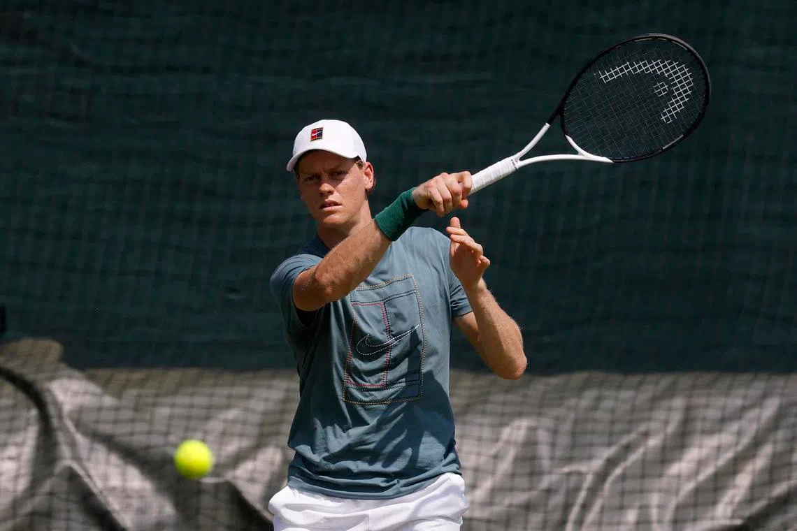 Tennis - Wimbledon - All England Lawn Tennis and Croquet Club, London, Britain - June 26, 2026 Italy's Jannik Sinner during practice ahead of Wimbledon REUTERS/Andrew Couldridge