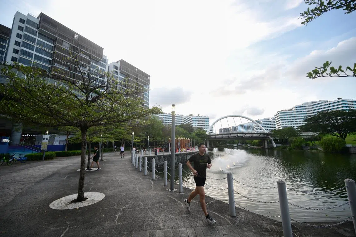 Punggol Waterway Park is built around Singapore's largest man-made waterway. ST PHOTO: AZMI ATHNI