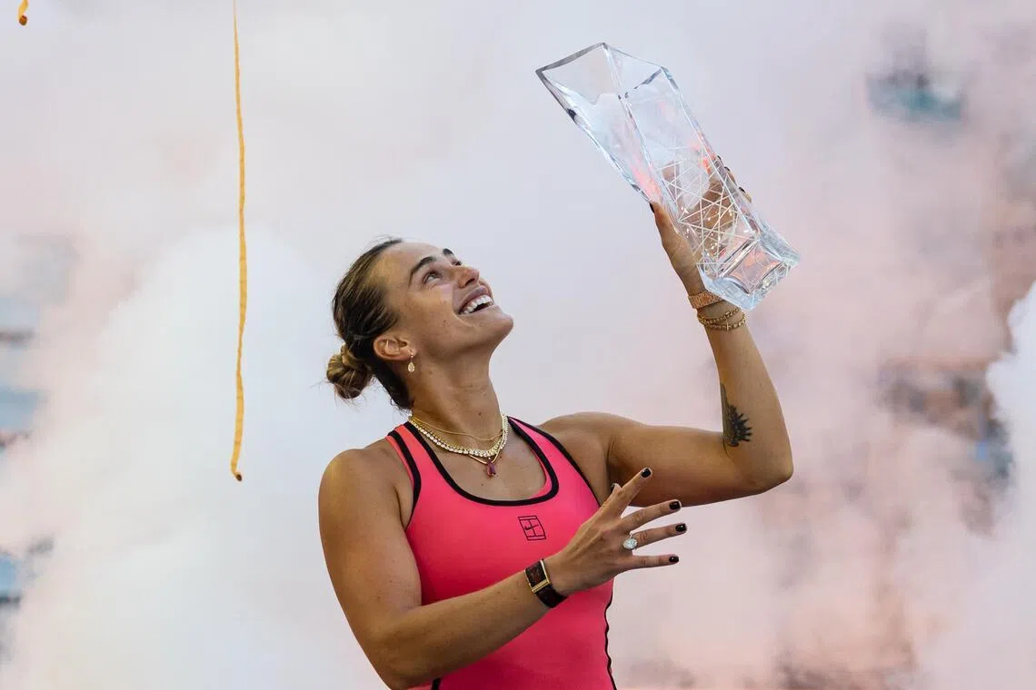 Aryna Sabalenka beat Coco Gauff 6-2 4-6 6-3 in the Miami Open final.