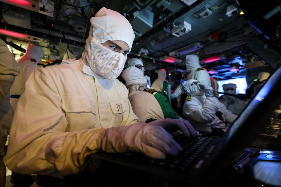 British forces aboard HMS Richmond fire Sea Ceptor missiles to shoot down two Houthi drones heading towards the ship. 