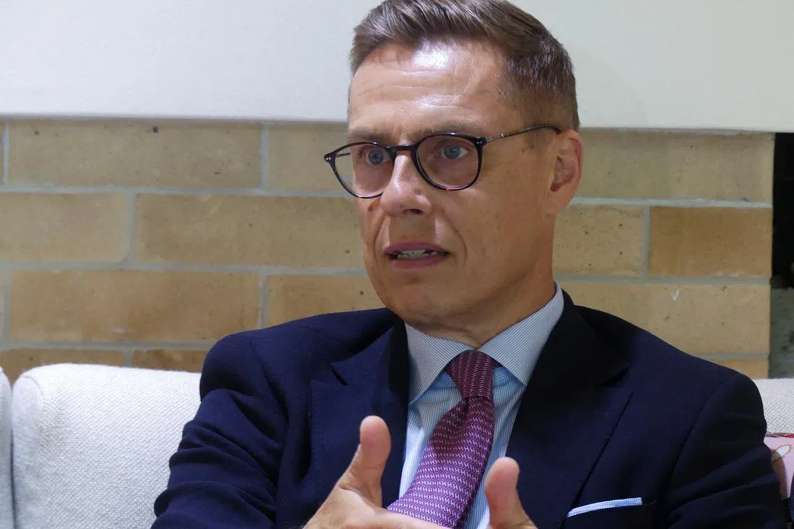 Finland’s President Alexander Stubb speaks during an interview in Helsinki, Finland September 17, 2024. REUTERS/Attila Cser