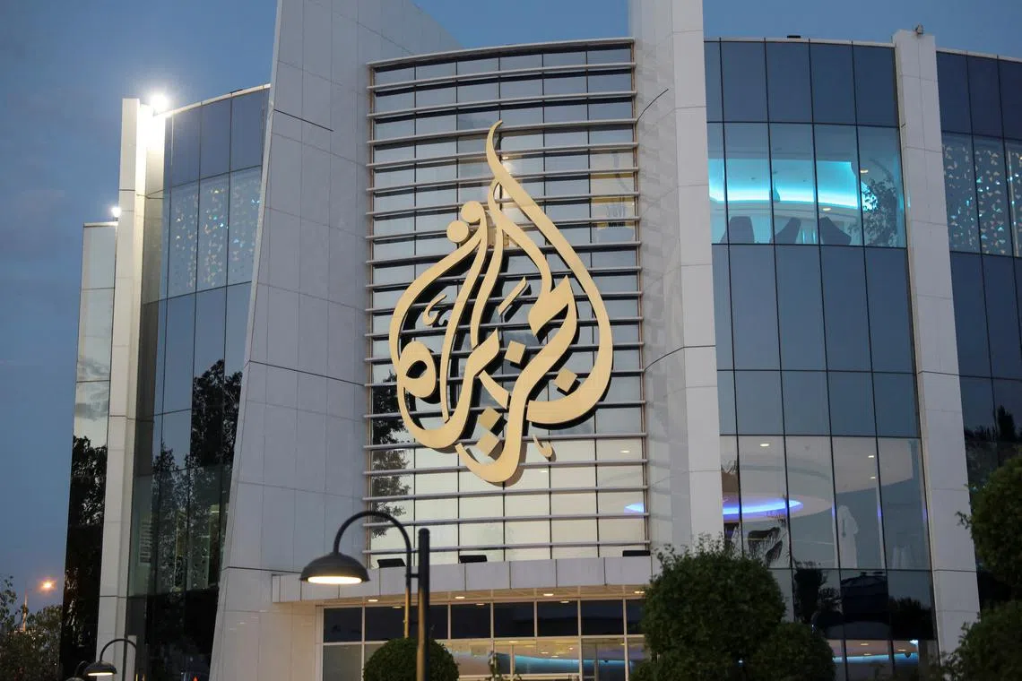 FILE PHOTO: A general view of an Al Jazeera building in Doha, Qatar, May 5, 2024. REUTERS/Arafat Barbakh/File Photo