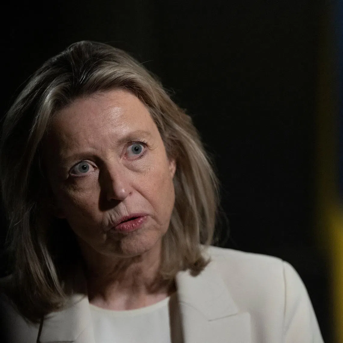 Dutch Defence Minister Kajsa Ollongren speaks during an interview in Kyiv amid Russia’s attack on Ukraine, March 20, 2024. REUTERS/Thomas Peter