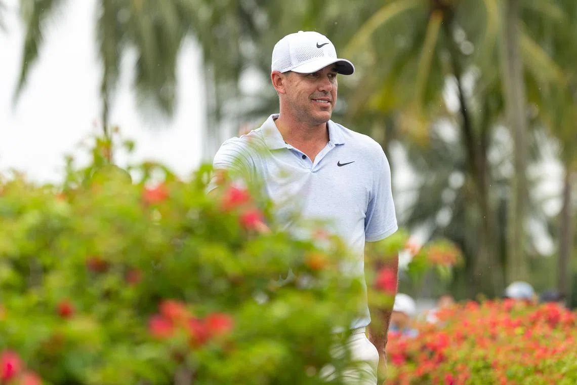 American Brooks Koepka raced into a three-shot lead after a rain-delayed second round at LIV Golf Singapore on May 4.