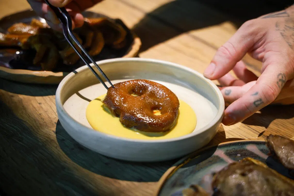 One of the dishes offered at Dirty Supper is pig snout.