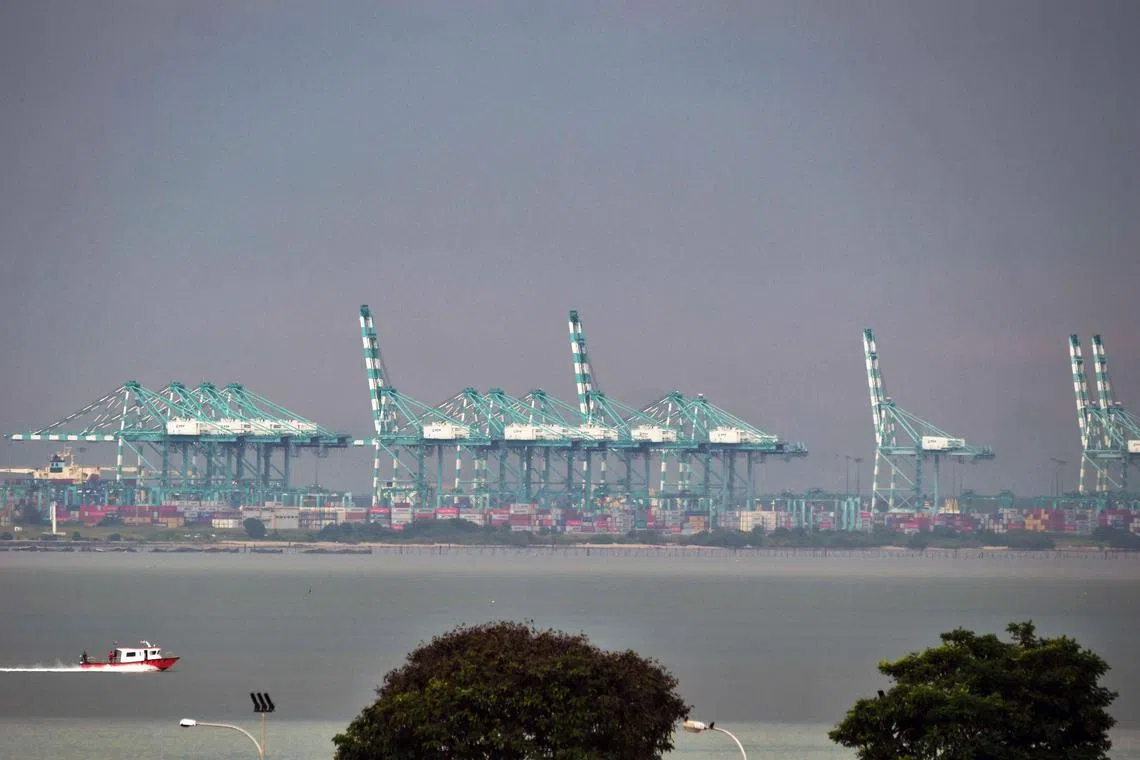 The Johor Baru port as seen from Tuas, Singapore, on Dec 5, 2018.