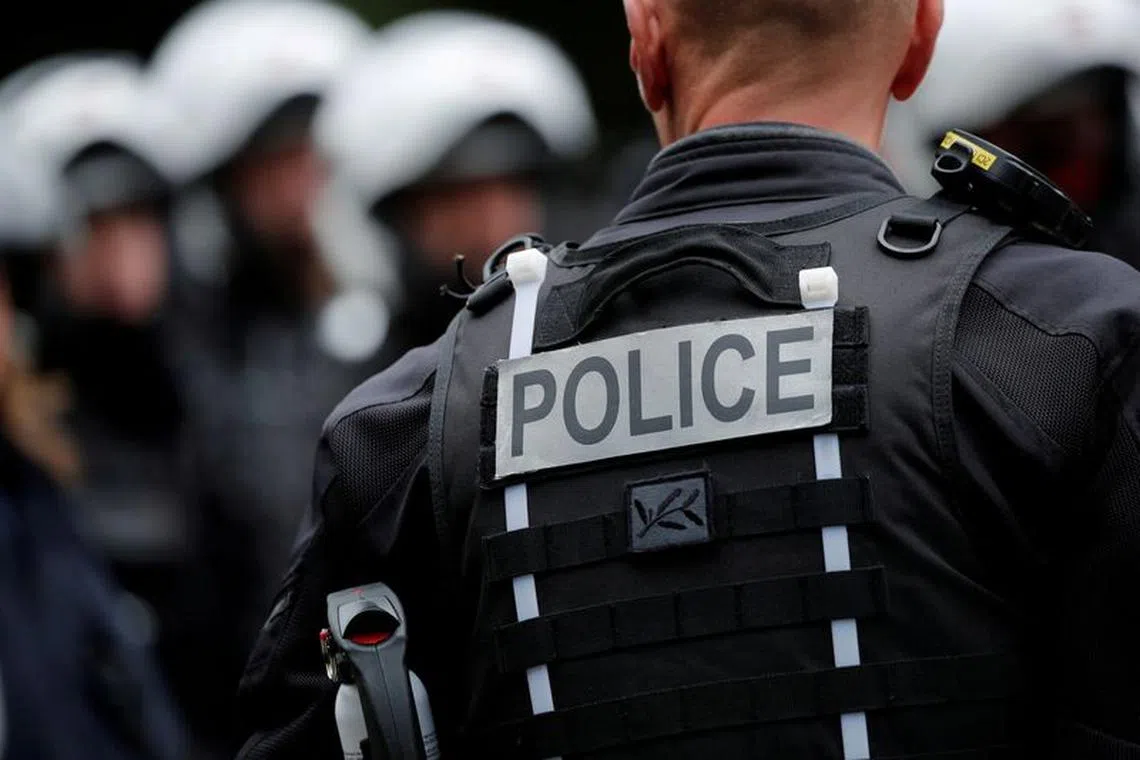 FILE PHOTO: Members of the French riot police take part in a training exercise to handle violent demonstrations,  in Ris-Orangis, south of Paris, as the 'Yellow Vests' and anti health pass protests continue in France, August 30, 2021. REUTERS/Benoit Tessier/File Photo