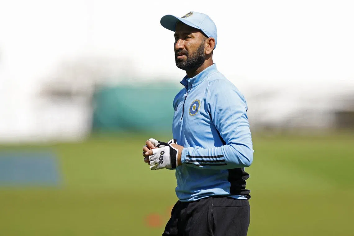 FILE PHOTO: Cricket - ICC World Test Championship Final - India Practice Session - The Oval, London, Britain - June 4, 2023 India's Cheteshwar Pujara during practice Action Images via Reuters/Peter Cziborra/ File Photo
