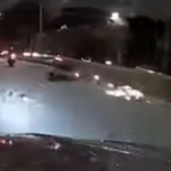 The Singapore Civil Defence Force said it was alerted to a road traffic accident on the SLE towards CTE, before the Lentor Avenue Exit, at about 10.10pm on Oct 25.