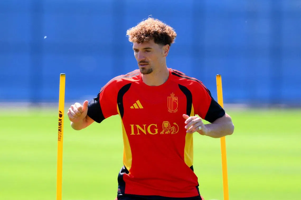 FILE PHOTO: Soccer Football - FIFA World Cup 2026 - Belgium Training - Seattle Sounders FC Performance Centre and Clubhouse, Renton, Washington, U.S. - June 11, 2026 Belgium's Thomas Meunier during training IMAGN IMAGES via Reuters/Steven Bisig/File Photo