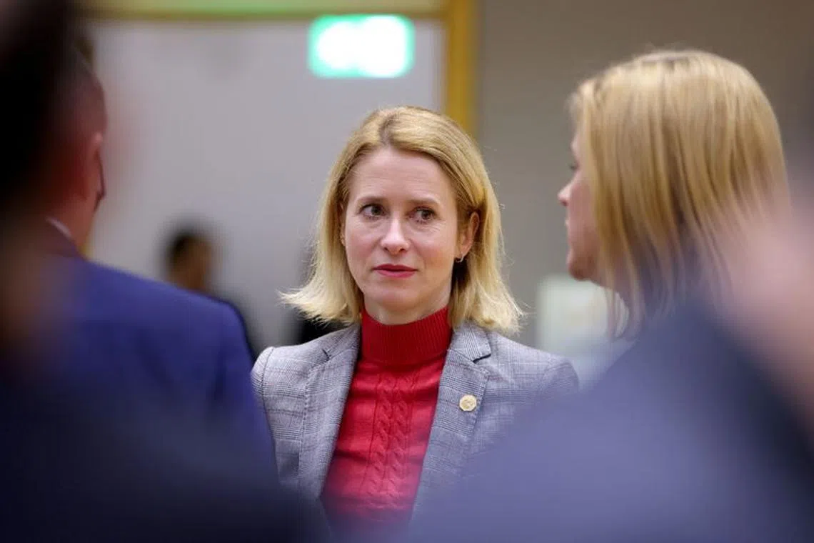 Estonia's Prime Minister Kaja Kallas attends a European Union summit in Brussels, Belgium February 1, 2024. REUTERS/Johanna Geron