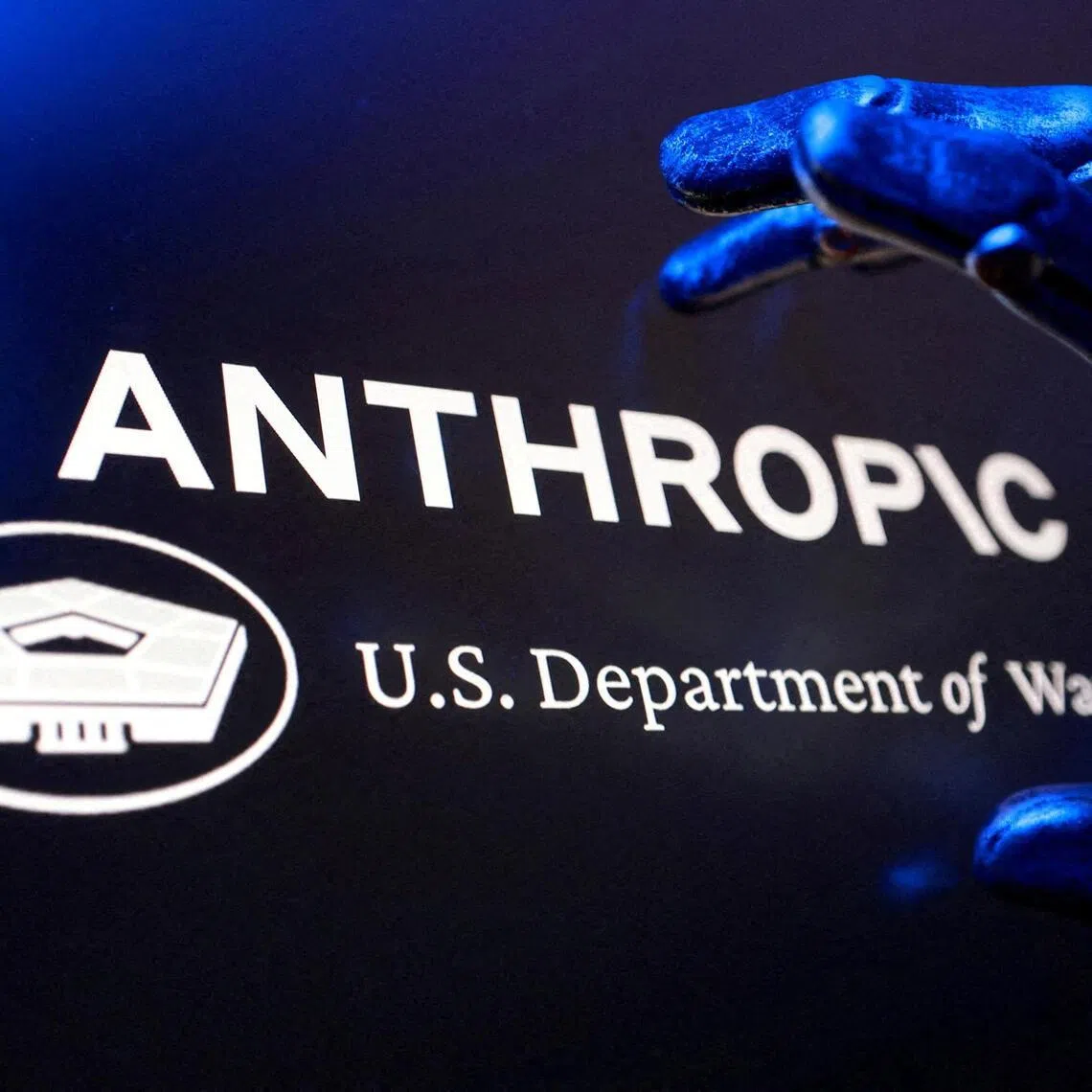 FILE PHOTO: U.S. Department of War and Anthropic logos are seen in this illustration created on March 1, 2026. REUTERS/Dado Ruvic/Illustration/File Photo/File Photo