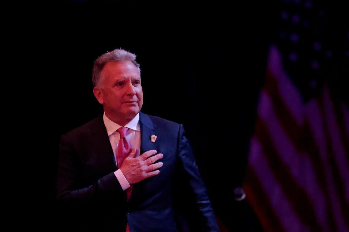 Steve Witkoff, Founder of the Witkoff Group gestures during a rally for Republican presidential nominee and former U.S. President Donald Trump at Madison Square Garden, in New York, U.S., October 27, 2024. REUTERS/Andrew Kelly/File Photo