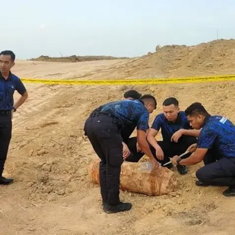 The bomb remains active and is in a corroded condition.