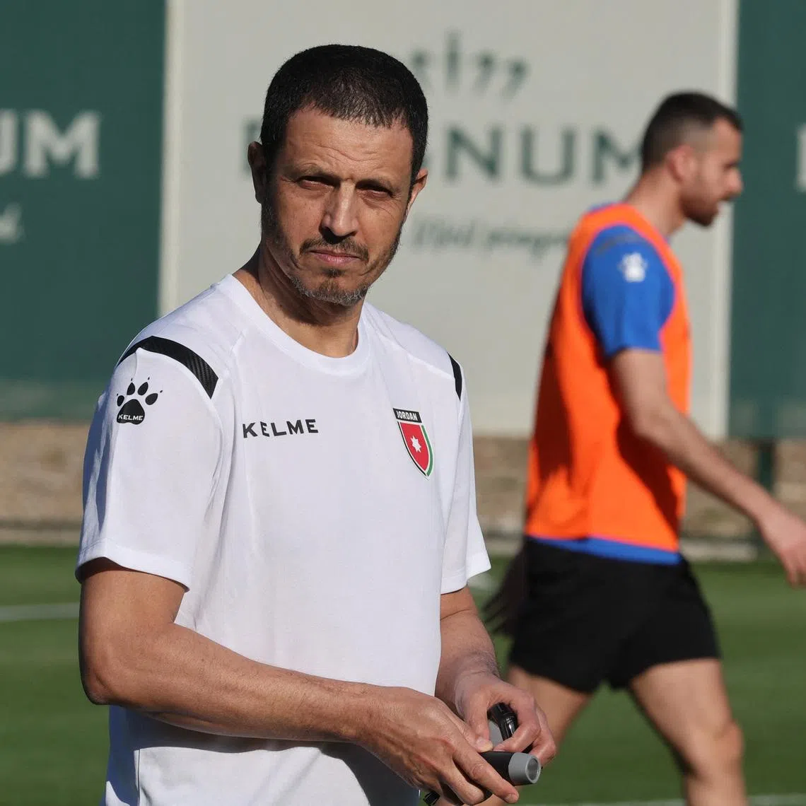 Soccer Football - International Friendly - Jordan Training - Regnum Carya Golf & Spa Resort, Antalya, Turkey - March 26, 2026 Jordan head coach Jamal Sellami during training REUTERS/Umit Bektas