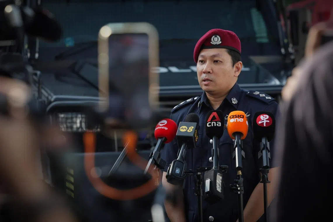 Superintendent of Police Mohamed Adnan Mohamed Akbar speaking to the media on March 27.