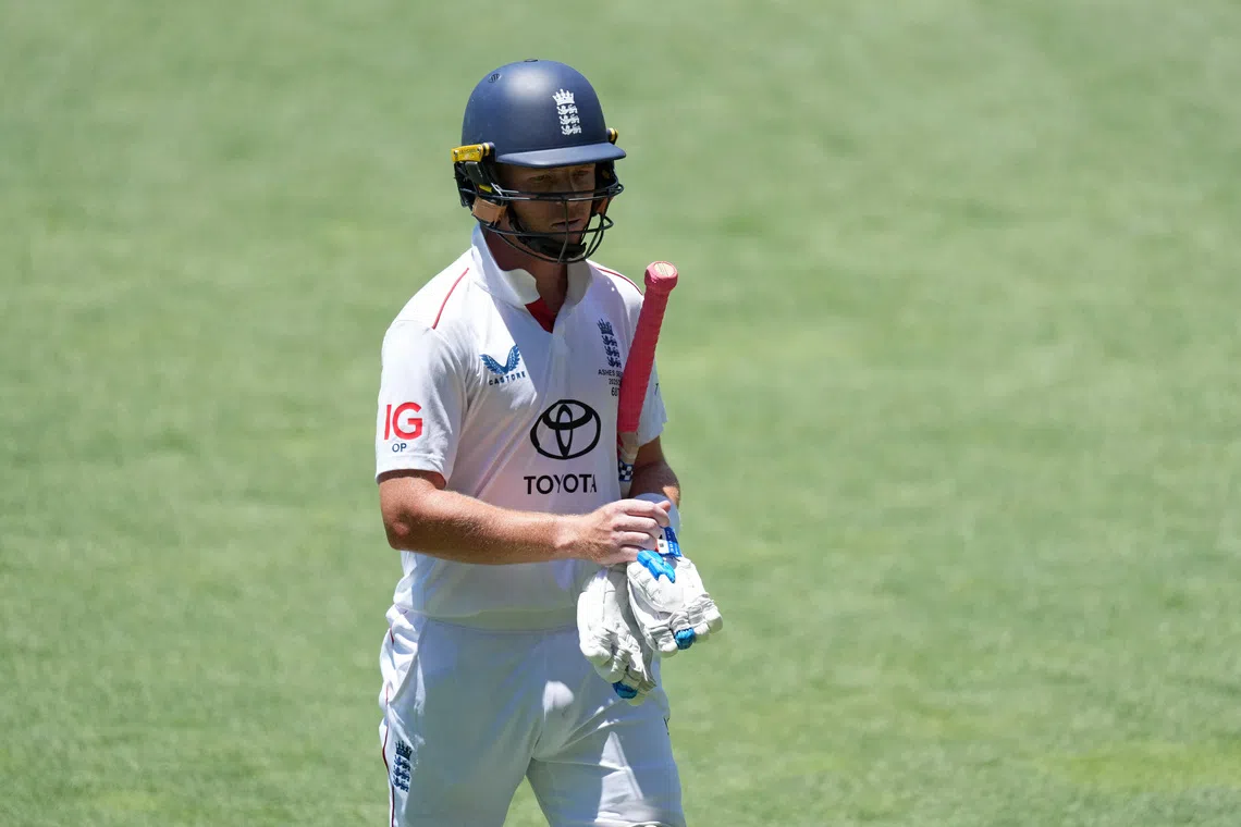 Cricket - The Ashes - Australia v England - Third Test - Adelaide Oval, Adelaide, Australia - December 20, 2025 England's Ollie Pope walks after losing his wicket REUTERS/Asanka Brendon Ratnayake/File Photo