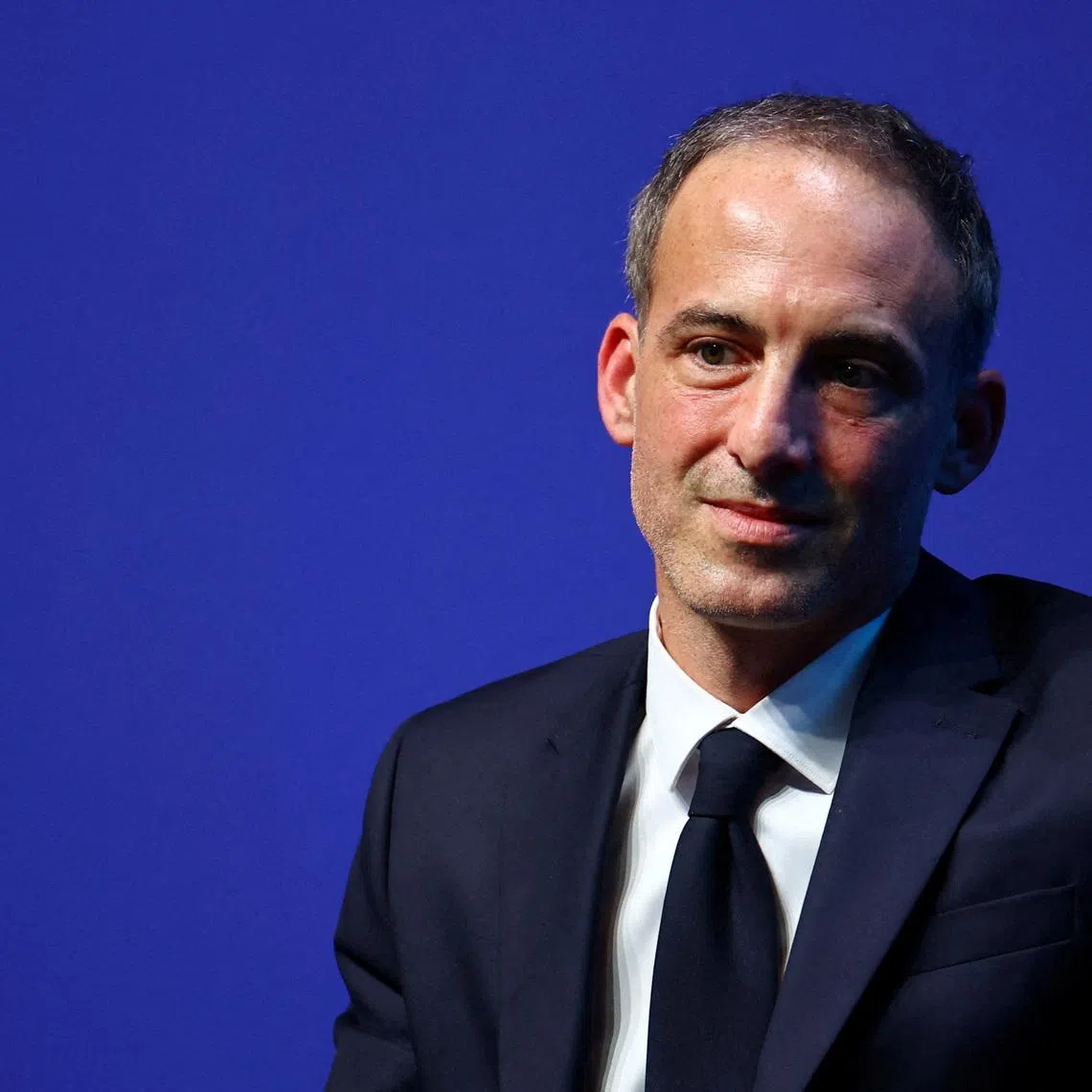 FILE PHOTO: Raphael Glucksmann, co-President of French center-left party Place publique (PP) political party, attends a debate on ecological transition and environmental issues during the World Impact Summit in Paris, France, February 5, 2026. REUTERS/Sarah Meyssonnier/File Photo