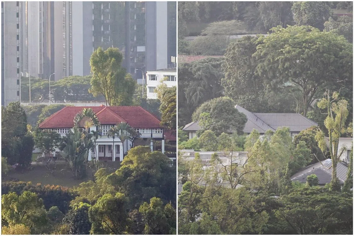 Rents paid by ministers K. Shanmugam and Vivian Balakrishnan, for 26 Ridout Road (left) and 31 Ridout Road respectively, were comparable to others in the area.