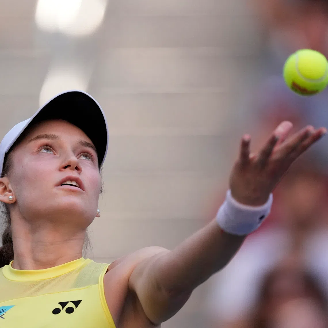 Tennis - U.S. Open - Flushing Meadows, New York, United States - September 7, 2026 Kazakhstan's Elena Rybakina in action during her round of 16 match against Japan's Naomi Osaka REUTERS/Eduardo Munoz