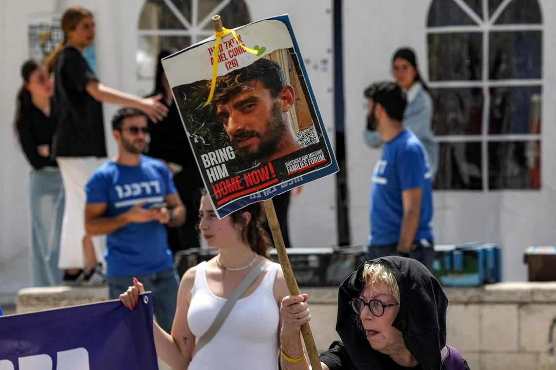 Of the 251 hostages seized during Hamas’ attack in Oct 2023, which triggered the war, 58 are still held in Gaza.