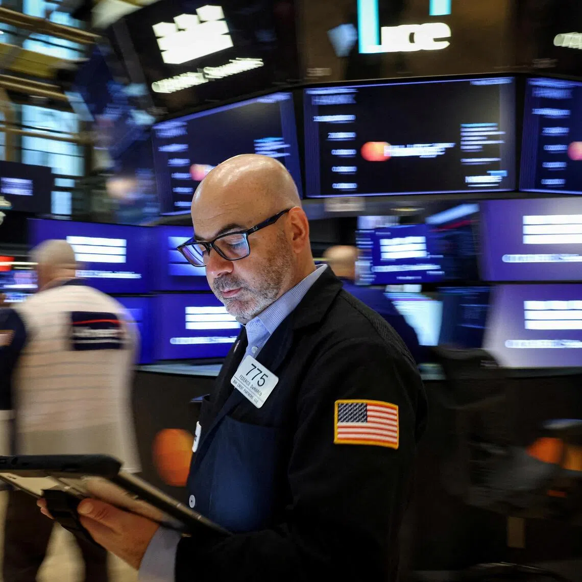 Traders working on the floor of the New York Stock Exchange, in New York City, on May 7.
