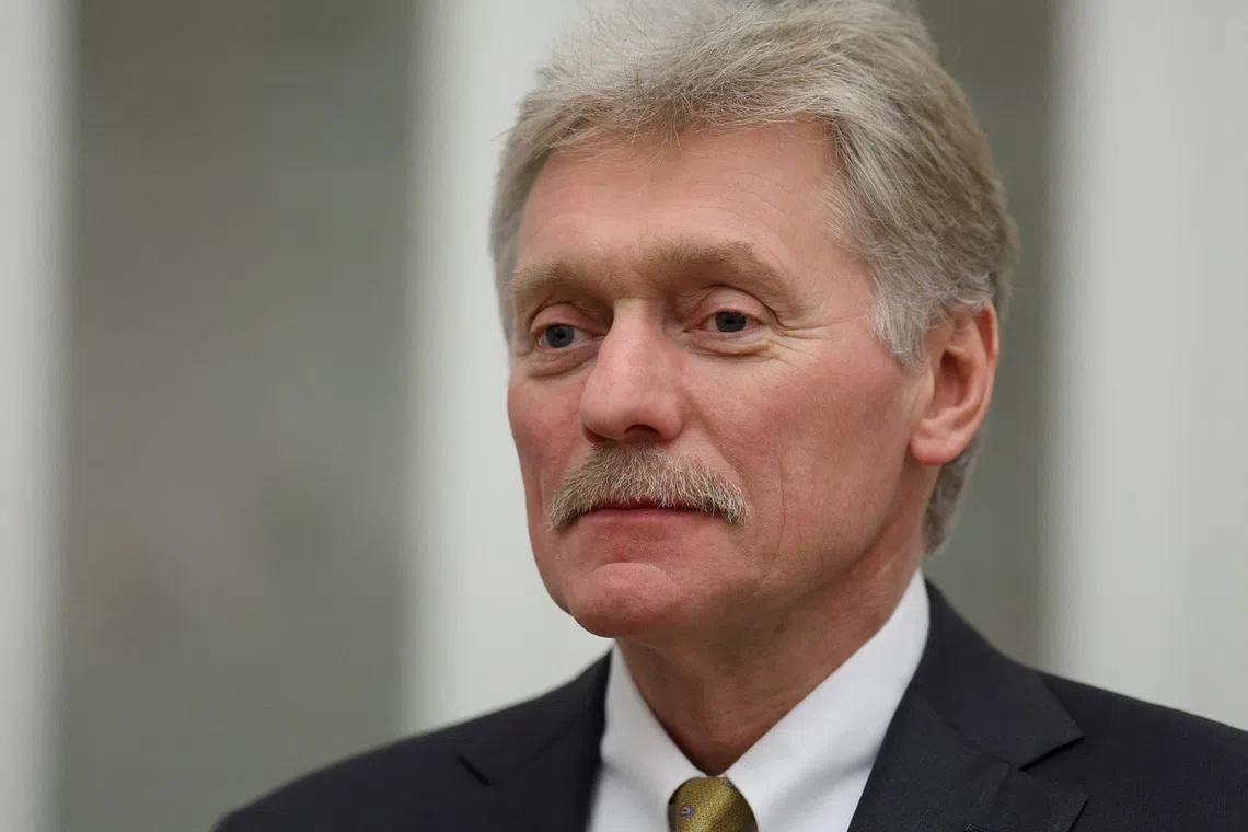 FILE PHOTO: Kremlin spokesman Dmitry Peskov attends a meeting of Russian President Vladimir Putin with the heads of government of the member countries of the Shanghai Cooperation Organisation (SCO) in Moscow, Russia November 18, 2025. REUTERS/Ramil Sitdikov/Pool/File Photo